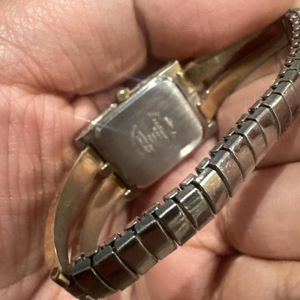 Working‎ Vintage Milan Women Dainty Watch Silver Gold Two Tone Quartz 19mm Fit 7
